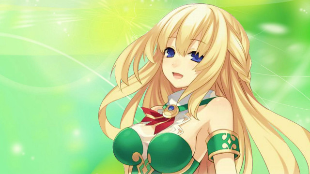 Woman blonde blueeyes greenoutfit smile free wallpaper for desktop - medium preview image