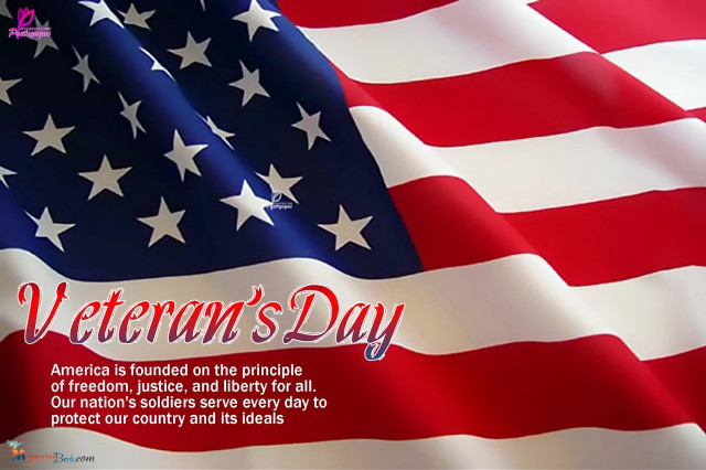 Veterans day america flag message free wallpaper for desktop - medium preview image