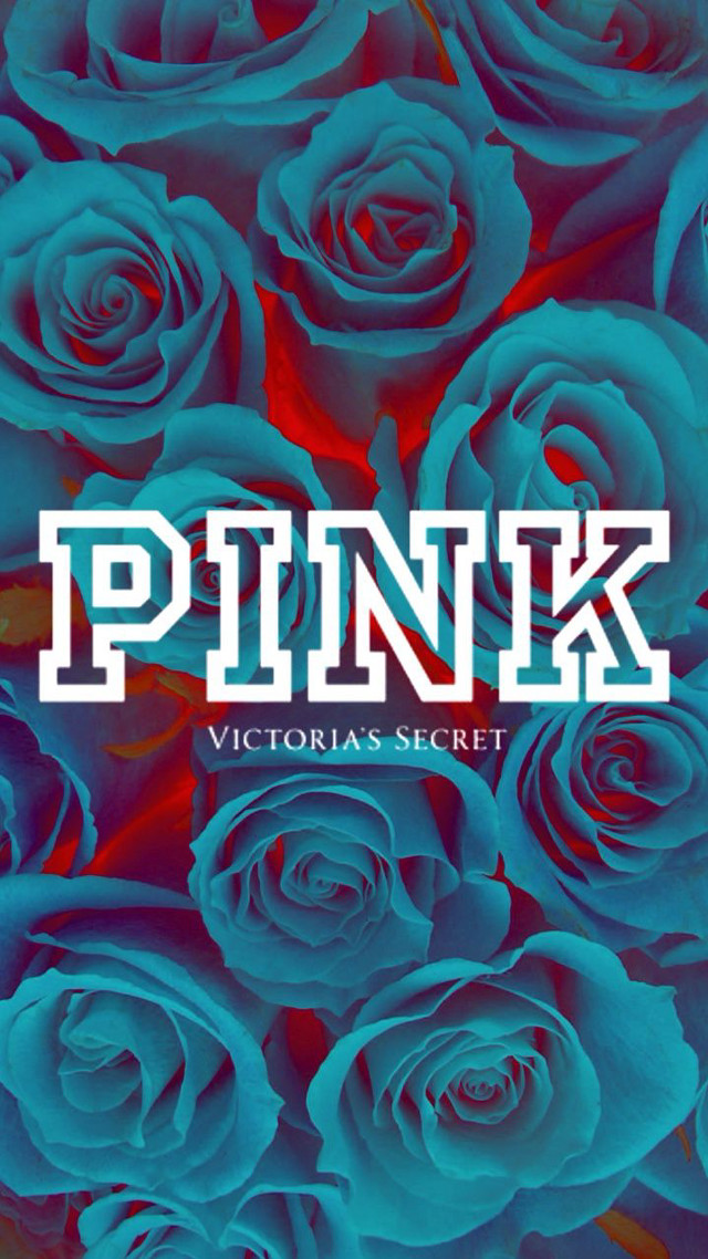 Blue roses pink victorias secret free wallpaper for mobile - medium preview image
