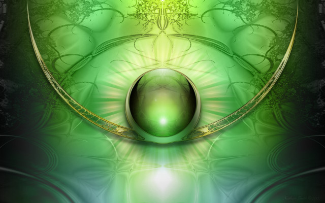 Green yellow abstract background sphere free wallpaper for desktop - medium preview image