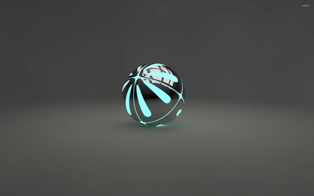 Basketball blue glow black background free wallpaper for desktop - medium preview image