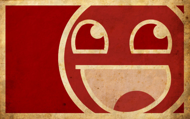 Red white smiley side background free wallpaper for desktop - medium preview image