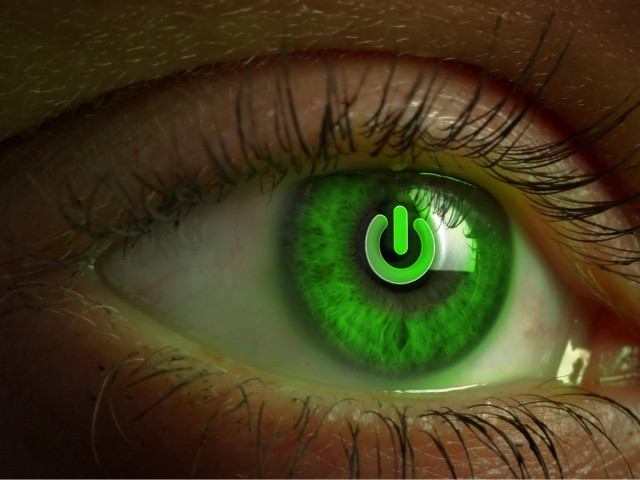 Green eye iris reflection light free wallpaper for desktop - medium preview image