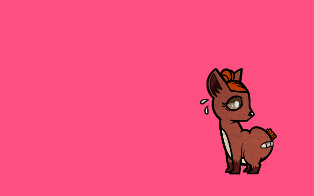 Little deer sad cartoon face free wallpaper for desktop - medium preview image