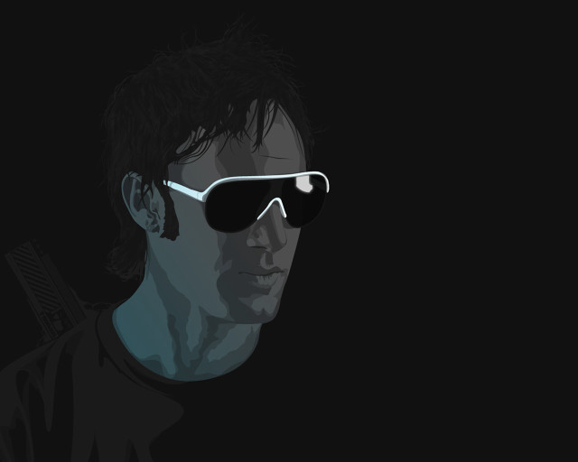 Man sunglasses gun dark background free wallpaper for desktop - medium preview image