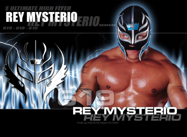 Wrestler mask blue flame background free wallpaper for desktop - medium preview image