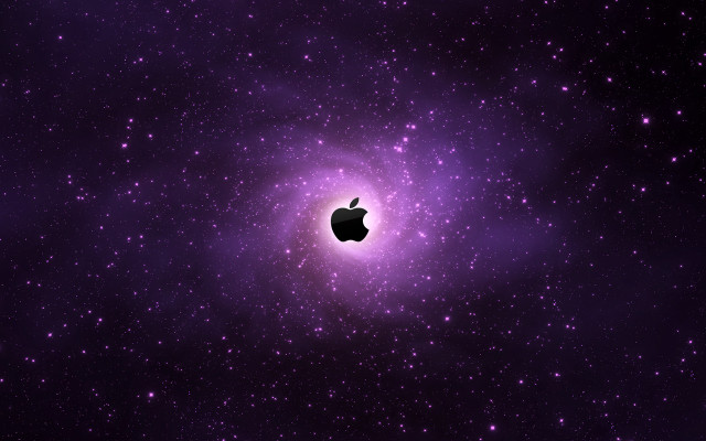 Apple logo purple space stars #2 free wallpaper for desktop - medium preview image
