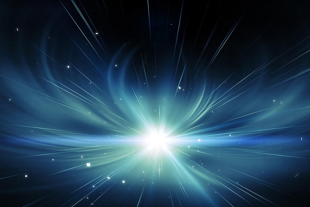 Blue star burst black background #6 free wallpaper for desktop - medium preview image