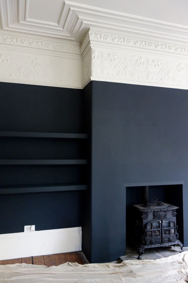 Fireplace blue white wall crown free wallpaper for mobile - medium preview image