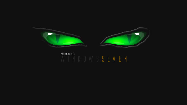 Green glowing eyes black background #2 free wallpaper for desktop - medium preview image