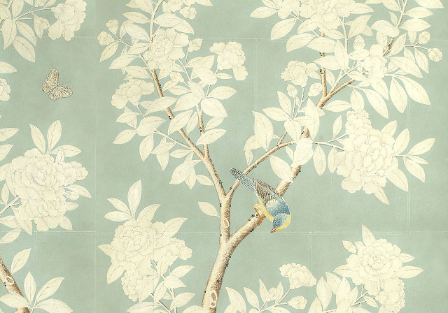 Bird branch flower butterfly art free wallpaper for desktop - medium preview image