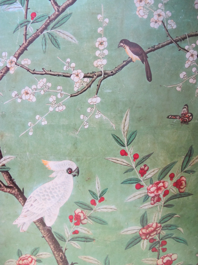 Birds flowers green background branch free wallpaper for mobile - medium preview image