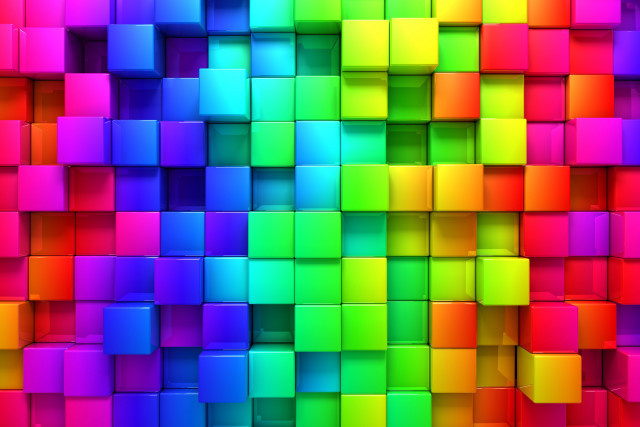 Colorful background squares cubes center free wallpaper for desktop - medium preview image