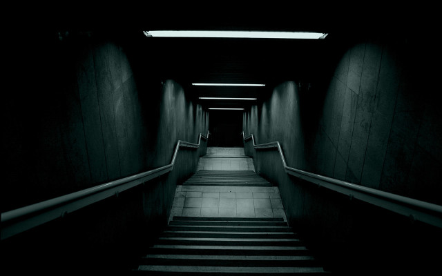 Long stairway dark room ceiling free wallpaper for desktop - medium preview image
