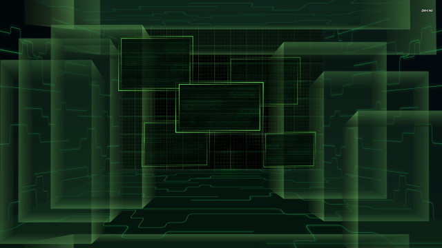 Green background square grid middle free wallpaper for desktop - medium preview image