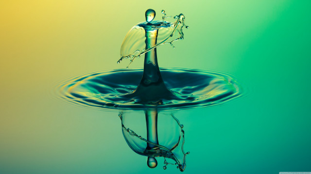Water droplet green blue yellow free wallpaper for desktop - medium preview image