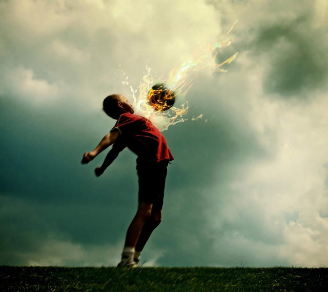 Man kicking soccer ball field #24 free wallpaper for tablet - medium preview image