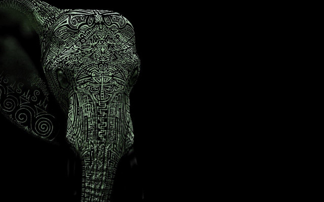 Elephant intricate designs trunk night free wallpaper for desktop - medium preview image