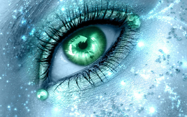 Green eye stars blue sky #2 free wallpaper for desktop - medium preview image