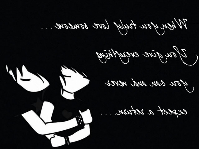 Couple hugging dark quote above free wallpaper for desktop - medium preview image