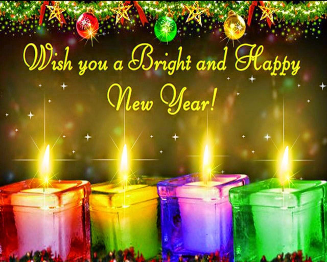 Happy new year three candles free wallpaper for desktop - medium preview image