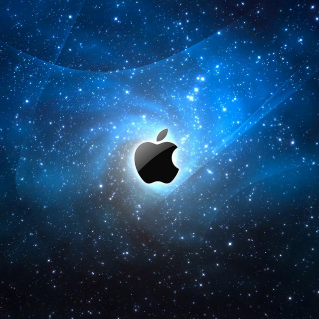 Apple logo space stars blue #5 free wallpaper for tablet - medium preview image