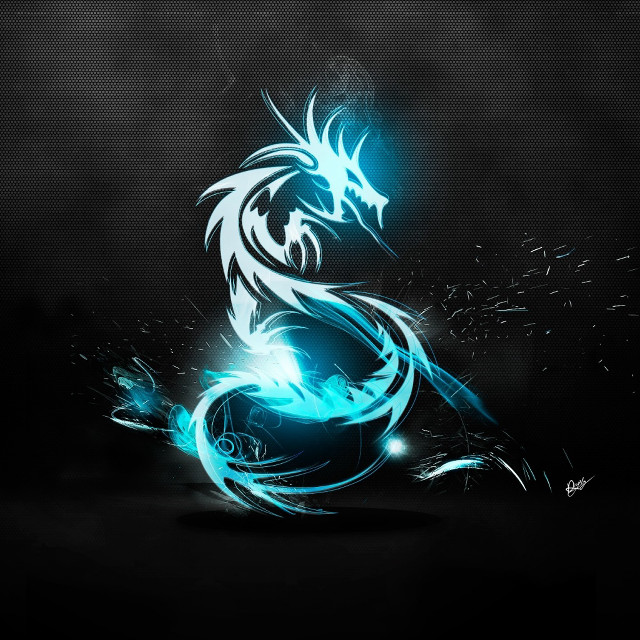 Blue black dragon black background #2 free wallpaper for tablet - medium preview image