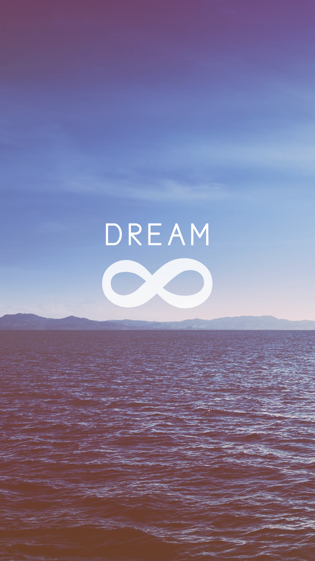 Dream water sky white letters free wallpaper for mobile - medium preview image