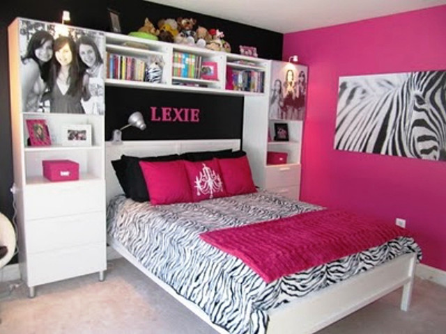 Zebra print bedroom pink accents #2 free wallpaper for desktop - medium preview image