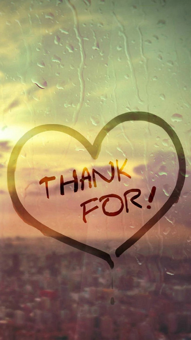 Heart window thank written rain free wallpaper for mobile - medium preview image