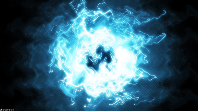 Blue white fireball skull black free wallpaper for desktop - medium preview image