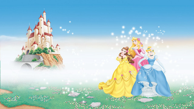 Princesses castle bridge group standing #2 free wallpaper for desktop - medium preview image