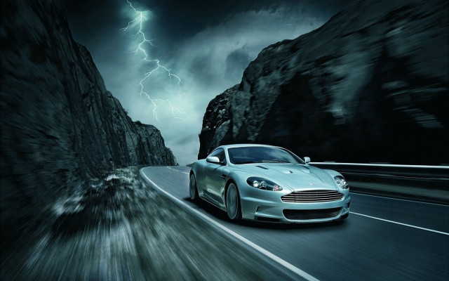 Car driving road lightning bolt free wallpaper for desktop - medium preview image
