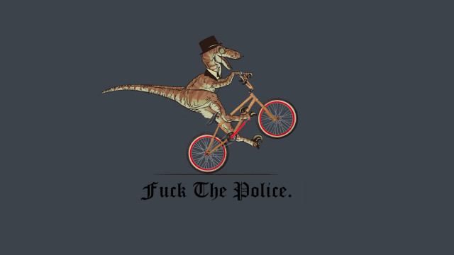 Dinosaur riding bike trick the free wallpaper for desktop - medium preview image