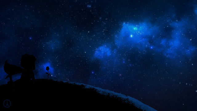 Person hill stargazing telescope sky free wallpaper for desktop - medium preview image