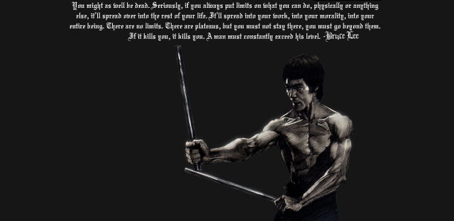 Man holding sword quote above free wallpaper for desktop - medium preview image