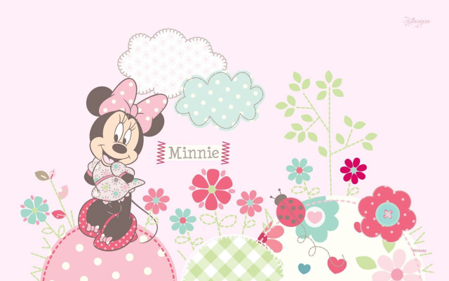Minnie mouse wallpaper flowers hearts free wallpaper for desktop - medium preview image