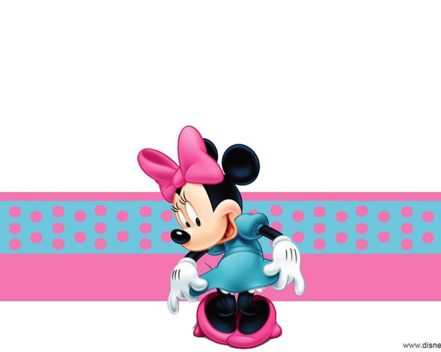 Minnie mouse pink bow blue free wallpaper for desktop - medium preview image