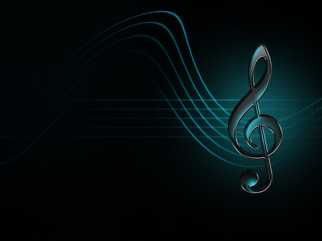 Musical note dark background blue free wallpaper for desktop - medium preview image