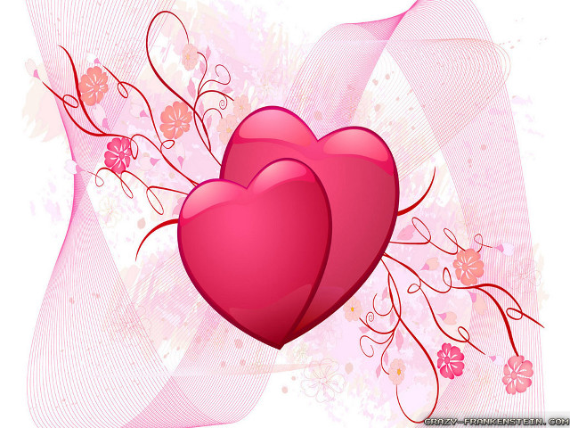 Hearts floral designs pink background #2 free wallpaper for desktop - medium preview image