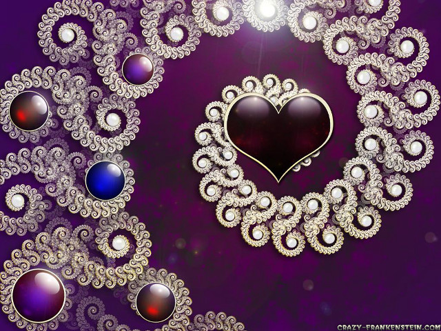 Heart shaped brooch jewels purple free wallpaper for desktop - medium preview image