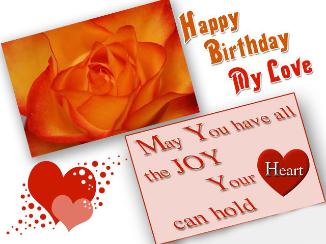 Happy birthday cards rose hearts free wallpaper for desktop - medium preview image