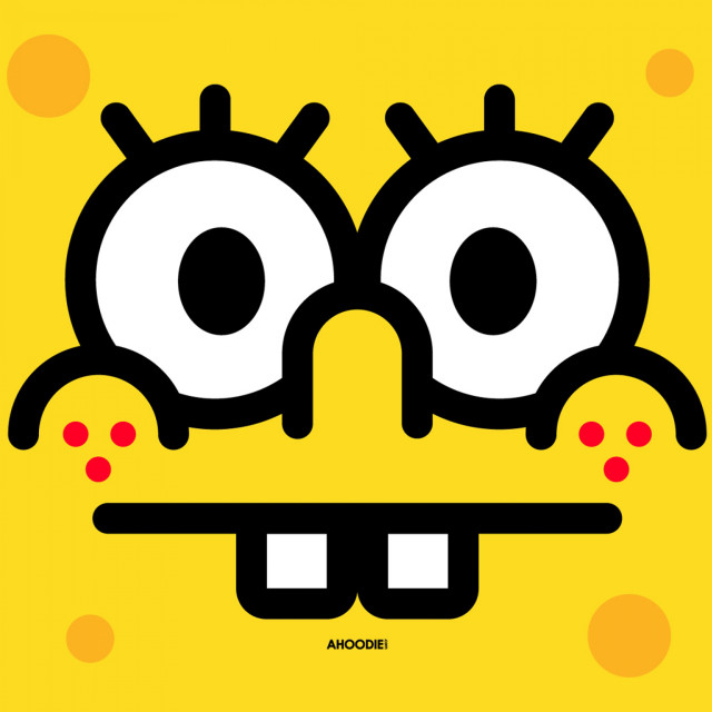 Yellow black cartoon character smiling free wallpaper for tablet - medium preview image