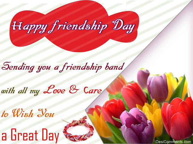 Happy friend day card tulips free wallpaper for desktop - medium preview image