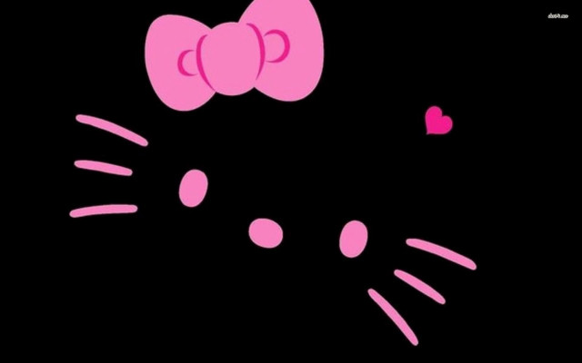 Pink kitty bow head ears free wallpaper for desktop - medium preview image