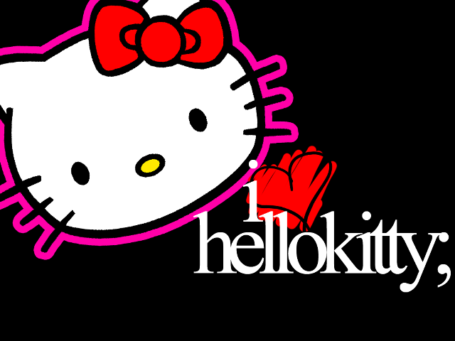 Hello kitty logo red bow free wallpaper for desktop - medium preview image