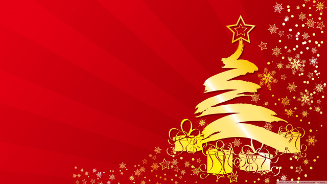 Christmas tree presents red background #4 free wallpaper for desktop - medium preview image