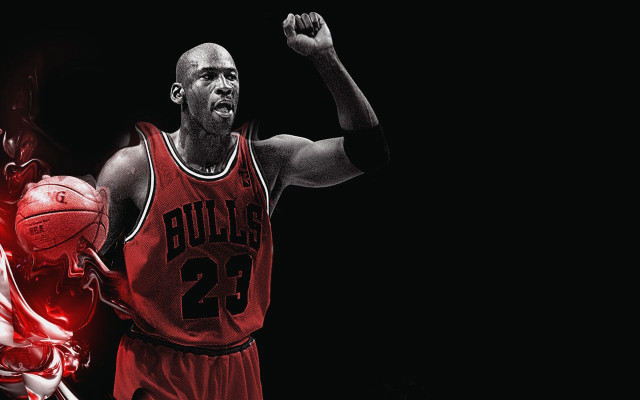 Man red jersey basketball hoop free wallpaper for desktop - medium preview image