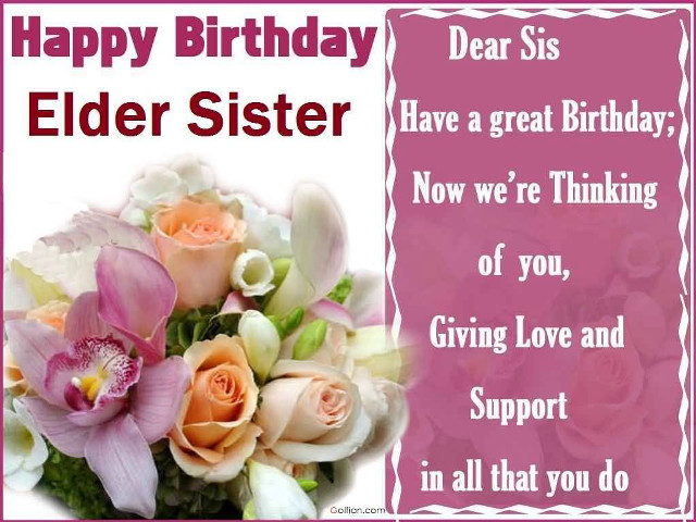 Happy birthday card sister flowers free wallpaper for desktop - medium preview image