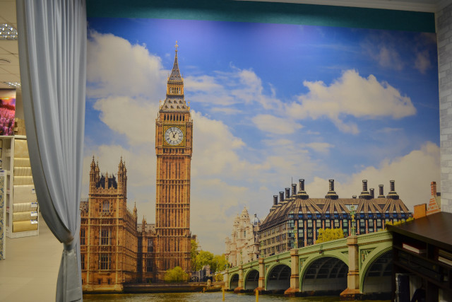 Big ben london mural art free wallpaper for desktop - medium preview image